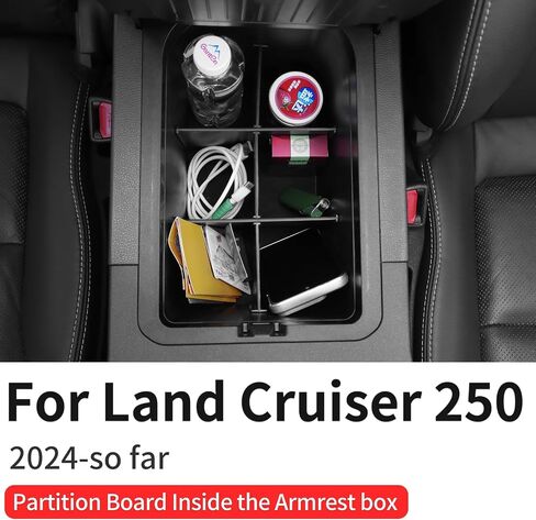 لعام 2024 2025 Toyota Land Cruiser 250 LC250 CAR CARDER SETENGER STORGERINGERAY-MUSTICALISTAL STORGENT FOR للوثائق والهواتف وملحقات LAND CRARISER الصغيرة 2025 (صندوق التخزين الجانبي المشترك) in Kuwait