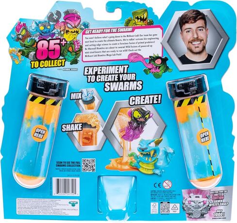 MrBeast Lab Swarms Series 2, Atomic Series Lab 5 Pack, Experiment by Adding Water, Shaking The Test Tube and Reveal 2 of The 5, 1 Inch / 2.5 cm MrBeast Themed Swarms Collectible Micro Beasts in Saudi Arabia