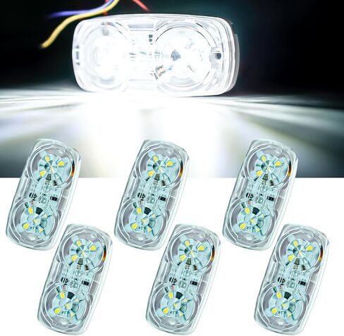 6pcs Red 10LED Double Bullseye Tiger Eye LED مصابيح LED ， علامة مقطورة LED مصابيح التخليص ، السطح مونب مانعة للماء 4x2 مستطيل لمقطورة الشاحنة RV Camper Houme ... in Kuwait