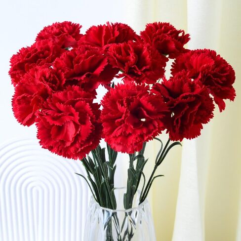 15 Inch Bouquets 20 Stem Carnations,Carnations Artificial Flowers,No Fade Artificial Flower, Silk Petals Fake Flowers Forever Plants for Home Party and Wedding Decor (Light Pink) in Saudi Arabia