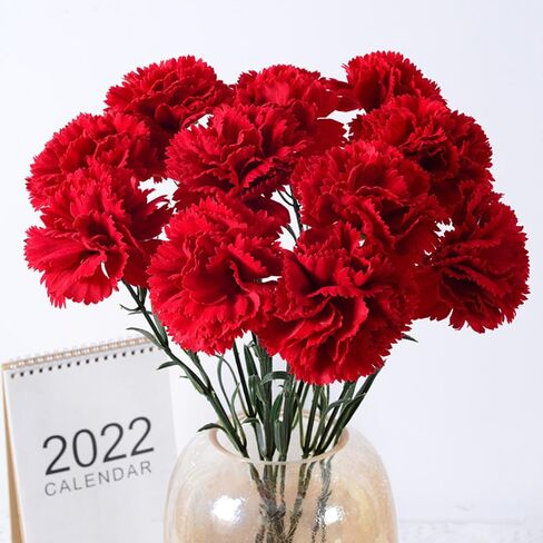 15 Inch Bouquets 20 Stem Carnations,Carnations Artificial Flowers,No Fade Artificial Flower, Silk Petals Fake Flowers Forever Plants for Home Party and Wedding Decor (Light Pink) in Saudi Arabia