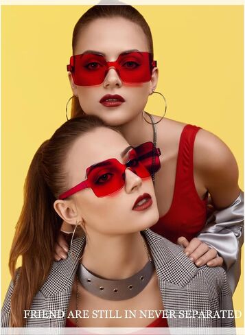 Oversized Big Square Sunglasses, Colorful Fun Rimless Glasses, Neon Party Rectangle Sunglasses for Women Men in Kuwait