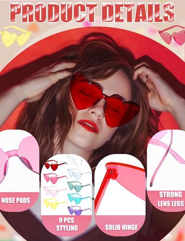 Oversized Big Square Sunglasses, Colorful Fun Rimless Glasses, Neon Party Rectangle Sunglasses for Women Men in Kuwait