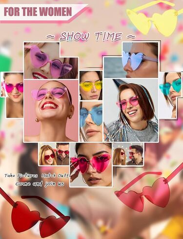 Oversized Big Square Sunglasses, Colorful Fun Rimless Glasses, Neon Party Rectangle Sunglasses for Women Men in Kuwait