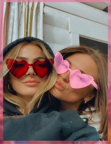Oversized Big Square Sunglasses, Colorful Fun Rimless Glasses, Neon Party Rectangle Sunglasses for Women Men in Kuwait