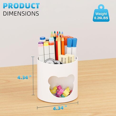 Marbrasse Desk Organizer, 360-Degree Rotating Pen Pencil Holder for Desk, Desk Organizers and Accessories with 5 Compartments Pencil Organizer (Transparent gold edge) in Kuwait