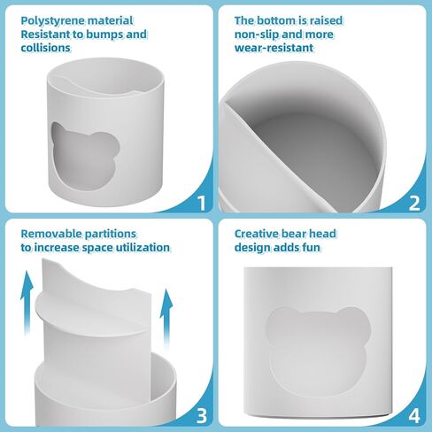 Marbrasse Desk Organizer, 360-Degree Rotating Pen Pencil Holder for Desk, Desk Organizers and Accessories with 5 Compartments Pencil Organizer (Transparent gold edge) in Kuwait