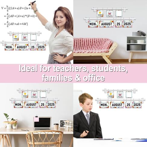 96 Cards Greenery Classroom Calendar Bulletin Board Set For Teacher,Plant Flip School Calendar With Holder For Classroom Decoration,Adjustable Calendar,Preschool Elementary Home Decor Supplies in Saudi Arabia