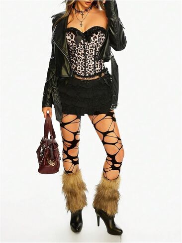 Makemechic Women’s Leopard Print Corset Top Bow Lace Lace Britlist Tube Tops Y2K Bandeau Top Top in Kuwait