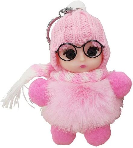 Fluffy Pom pom keychain keychain شعر أرنب اصطناعي لطيف من سلسلة مفاتيح السيارة مفتاحية. in Saudi Arabia