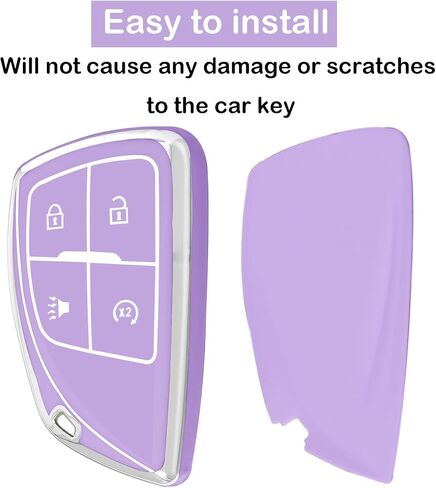 غطاء مفتاح FOB متوافق مع Chevrolet GMC 2024 2025 Canyon Sierra Colorado Explado Silverado Smart Key ، TPU Protection Case (Blue) in Kuwait