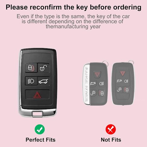متوافق مع غطاء مفتاح رينج روفر مفتاح مع سلسلة المفاتيح ، وملحقات السيارات لجاكوار XE XJ XF لـ Land Rover Sport ، Velar ، Evoque ، Defender ، Discovery ، Gold Pink in Kuwait