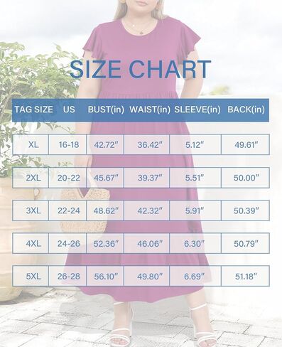 Moon Wood Women’s 2025 Plus Size Disual Dress Dress Crew Neck Shulk Short Summer Maxi Dresses with Mobicets in Saudi Arabia