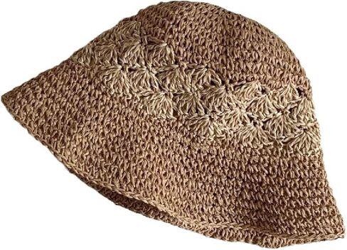 Womens Bucket Hat, Floppy Straw Sun Hat Woven Beach Cap in Saudi Arabia
