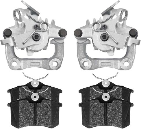 AutoShack Pair of 2 Rear Brake Calipers and Ceramic Pads Set Driver and Passenger Side Replacement for 2011 VW Golf 2012-2018 Jetta 2014-2019 Beetle 2010-2013 Audi A3 1.8L 2.0L FWD BRK020314580 in Saudi Arabia