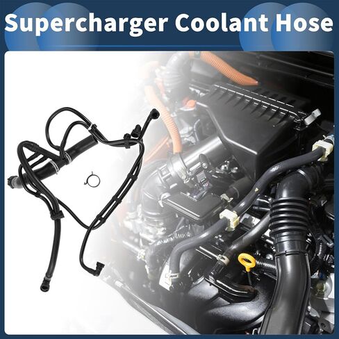 Supercharger Coolant Hose Upper Radiator Hose No.LR034637 for Land Rover LR4 HSE Sport 3.0L 2014-2016 Rubber Black Good Sealing in Saudi Arabia