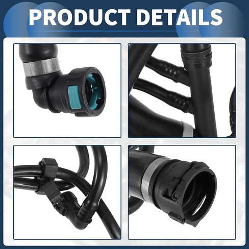 Supercharger Coolant Hose Upper Radiator Hose No.LR034637 for Land Rover LR4 HSE Sport 3.0L 2014-2016 Rubber Black Good Sealing in Saudi Arabia
