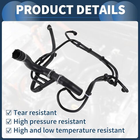 Supercharger Coolant Hose Upper Radiator Hose No.LR034637 for Land Rover LR4 HSE Sport 3.0L 2014-2016 Rubber Black Good Sealing in Saudi Arabia