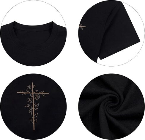 القمصان المسيحية للنساء ضخم قميص يسوع الإيمان الديني Tshirts ملهمة المحملات الرسومية القصيرة. in Kuwait