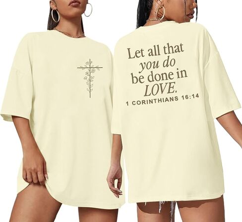Christian Shirts for Women Oversized Jesus Shirt Religious Faith Tshirts Inspirational Graphic Tees Short Sleeve Top in Saudi Arabia