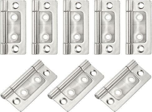 uxcell 8Pcs 2x1 Inch Door Hinges Non-Mortise No Noise Bifold Door Hinges Plating for Cabinet Furniture Window Wardrobe, Black in Kuwait