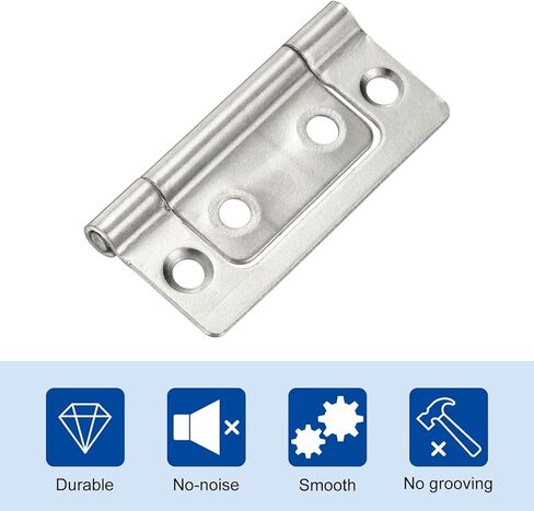 uxcell 8Pcs 2x1 Inch Door Hinges Non-Mortise No Noise Bifold Door Hinges Plating for Cabinet Furniture Window Wardrobe, Black in Kuwait