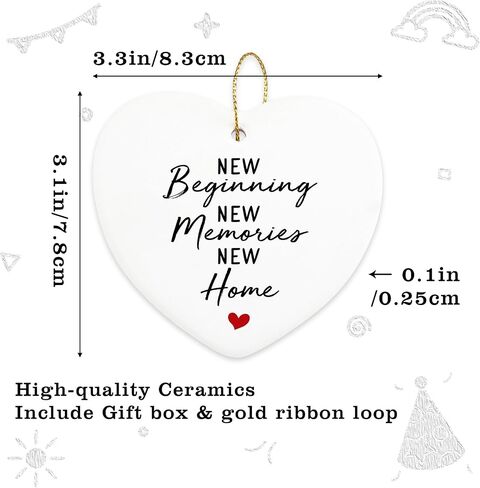 House Warming Gift Ideas - New Home Decor Ornament for Women - Christmas Tree Decoration Heart Ornament - Best Housewarming Gifts for New Apartment in Kuwait