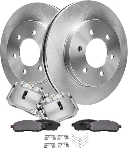 Detroit Axle-مجموعة الفرامل الأمامية لـ 4WD 05-08 FORD F-150 LINCOLN MARK LT BRAKE ROTORS CERAMIC BAKES PADS الفرجار الفرامل 2005 2006 2007 2008 استبدال: 12.99 "بوصة أمامية دوارات أمامية بوصة in Saudi Arabia
