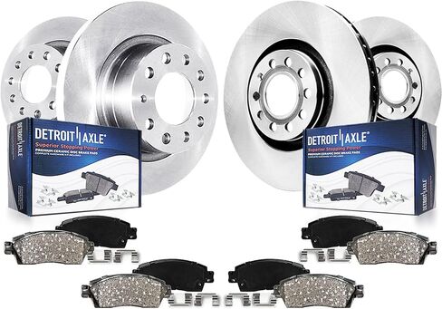 Detroit Axle - Brake Kit for 15-21 VW Passat, 12.28 inch Front and 10.70 inch Rear Disc Brake Rotors Ceramic Brake Pads 2015 2016 2017 2018 2019 2020 2021 Replacement in Saudi Arabia