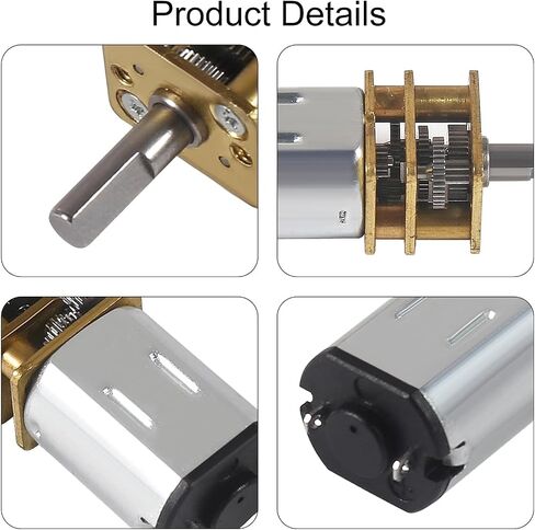 5pcs Mini N20 Gear Motor DC 3V Mini Micro N20 Gear Motors SPEED SPEED Full Metal Motor for DIY Car Robot (N20 3V ، بدون terminal) in Kuwait