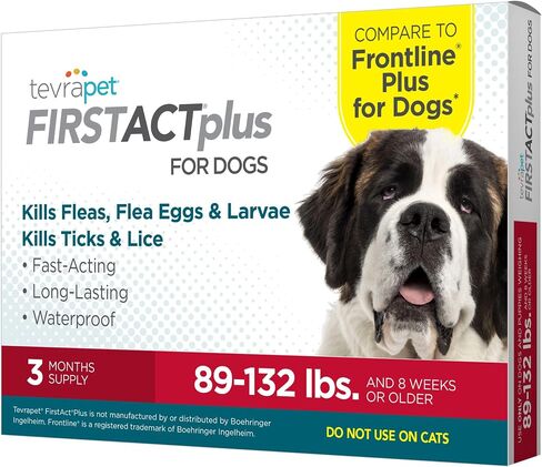 FirstAct Plus Flea Treatment for Dogs, Extra Large Dogs 89+ lbs, 6 Doses, Same Active Ingredients as Frontline Plus Flea and Tick Prevention for Dogs in Saudi Arabia