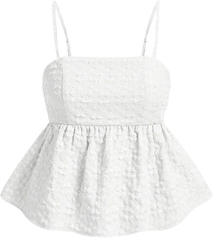 Gorglitter Women's Babydoll Tank Peplum قمم الكشكش بلا أكمام خارجة in Kuwait
