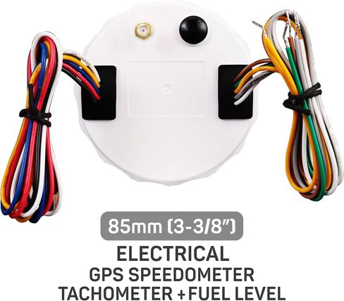 3-3/8" 85mm Black 3-in-1 Indicator Light GPS Speedometer 0-120 MPH ODOMETER Fuel Level Gauge 240-33 ohm 0-190 ohm 0-90 ohm 10-180 ohm Volt Gauge 8-16V Stainless Steel Rim 12V 24V Speedo Alarm in Kuwait