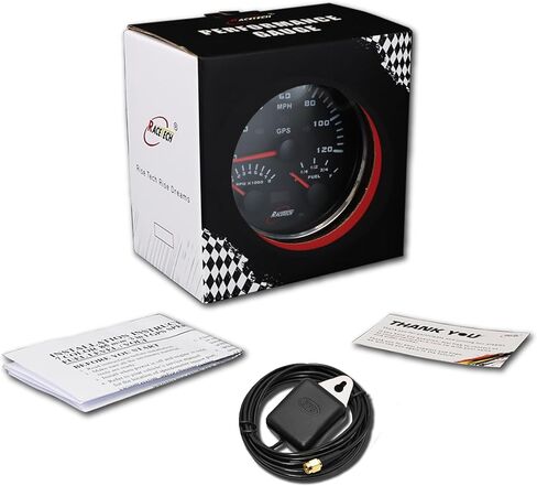 3-3/8" 85mm Black 3-in-1 Indicator Light GPS Speedometer 0-120 MPH ODOMETER Fuel Level Gauge 240-33 ohm 0-190 ohm 0-90 ohm 10-180 ohm Volt Gauge 8-16V Stainless Steel Rim 12V 24V Speedo Alarm in Kuwait