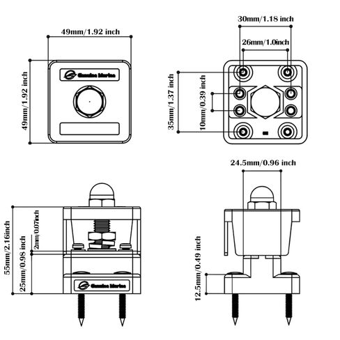 LENKRAD M8 Single Stud Bus Bar 12V Marine Terminal Block 5/16" Post,New Energy BusBar,12-48v Insulated Power Distribution Terminal Block with Cover in Kuwait