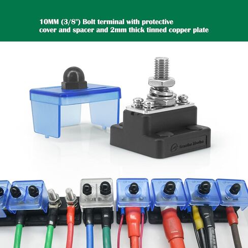 LENKRAD M8 Single Stud Bus Bar 12V Marine Terminal Block 5/16" Post,New Energy BusBar,12-48v Insulated Power Distribution Terminal Block with Cover in Kuwait