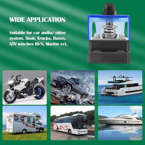 LENKRAD M8 Single Stud Bus Bar 12V Marine Terminal Block 5/16" Post,New Energy BusBar,12-48v Insulated Power Distribution Terminal Block with Cover in Kuwait