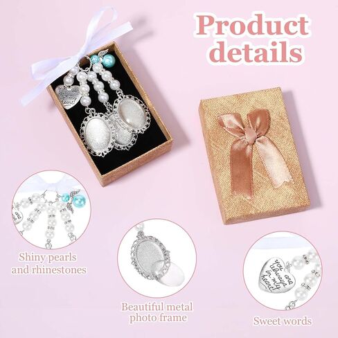 باقة زفاف سحر لذاكرة الزفاف باقة باقة باقة مع لؤلؤة بيضاء وقلادة القلب لاسي البيضاوي البيض in Kuwait