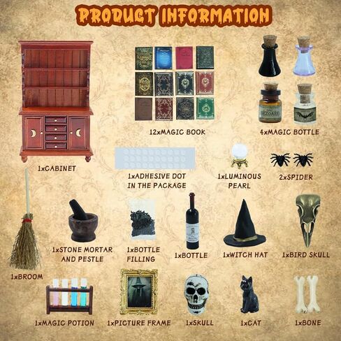 إكسسوارات بيت الدمى المصغرة بمقياس 1/12، طقم أثاث خشبي أبيض مكون من 34 قطعة - كتب صغيرة وصناديق هدايا، وبرطمانات الحلوى، وشجرة عيد الميلاد وقبعة، وديكورات عيد الميلاد لبيت الدمى للأطفال in Kuwait