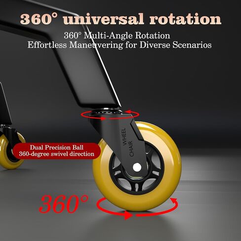 Office Chair Wheels Replacement,7/16" x 7/8",Universal fit for Most Office Chairs，Suitable for Hardwood Floors & Carpet,Set of 5,Easy to Install,Smooth & Quiet Rolling Desk Chair casters in Saudi Arabia