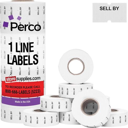Perco 1 Line Day of the Week Labels - 7 لفات ، ملصقات مواعدة فارغة لـ Perco 1 Price & Date Puns (أسبوع كامل - كم ، ملصقات خط واحد) in Kuwait
