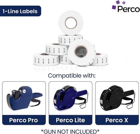 Perco 1 Line Day of the Week Labels - 7 لفات ، ملصقات مواعدة فارغة لـ Perco 1 Price & Date Puns (أسبوع كامل - كم ، ملصقات خط واحد) in Kuwait