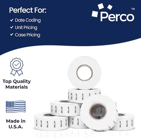 Perco 1 Line Day of the Week Labels - 7 لفات ، ملصقات مواعدة فارغة لـ Perco 1 Price & Date Puns (أسبوع كامل - كم ، ملصقات خط واحد) in Kuwait