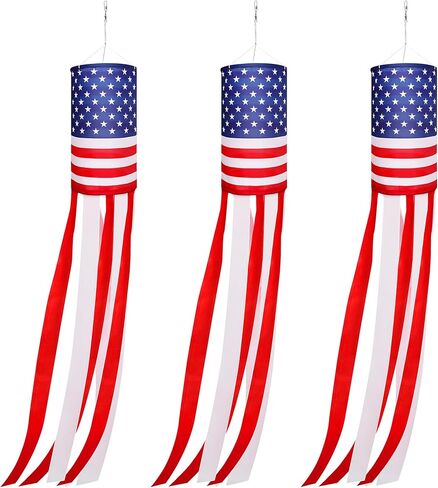 2 قطعة 40 بوصة العلم الأمريكي الأمريكي Windsock نجوم وخطوط ليوم العلم وزينة الرابع من يوليو في الهواء الطلق in Saudi Arabia