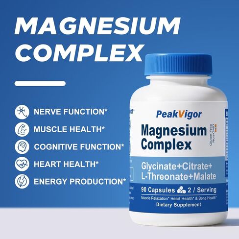 Magnesium Complex 90 Capsules | High Absorption | 5-in-1 Formula | 45 Days Servings | Third Party Tested | Dietary Supplement in Kuwait
