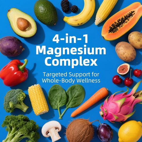 Magnesium Complex 90 Capsules | High Absorption | 5-in-1 Formula | 45 Days Servings | Third Party Tested | Dietary Supplement in Kuwait