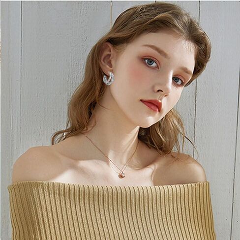 ONLYJUMP Hoop Earrings Gold Open C Shape 14K Gold Earrings Triple Hoop Earrings Triple Hoop Earrings Minimal Statement Fashion Jewelry Gifts in Saudi Arabia