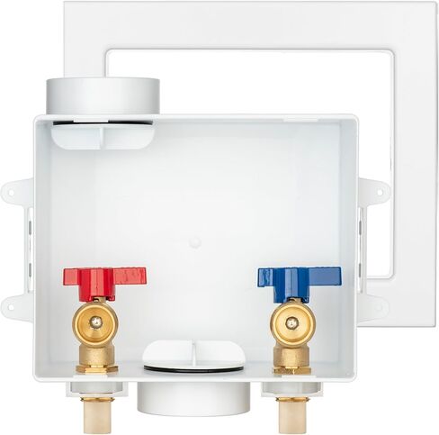 (1 Pack) Lidertik Washing Machine Outlet Box CPVC 1/2 inch with Copper Hammer Arrestors, Inlet 1/2 inch CPVC Pipe Fitting x Outlet 3/4 inch Male Thread LI-XYJH-640 in Kuwait