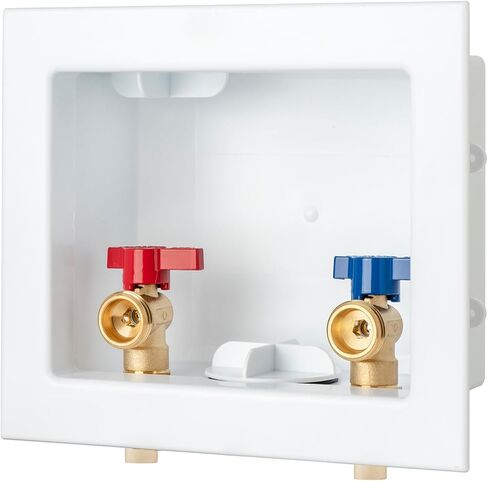 (1 Pack) Lidertik Washing Machine Outlet Box CPVC 1/2 inch with Copper Hammer Arrestors, Inlet 1/2 inch CPVC Pipe Fitting x Outlet 3/4 inch Male Thread LI-XYJH-640 in Kuwait