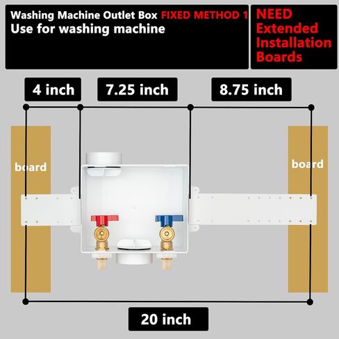 (1 Pack) Lidertik Washing Machine Outlet Box CPVC 1/2 inch with Copper Hammer Arrestors, Inlet 1/2 inch CPVC Pipe Fitting x Outlet 3/4 inch Male Thread LI-XYJH-640 in Kuwait